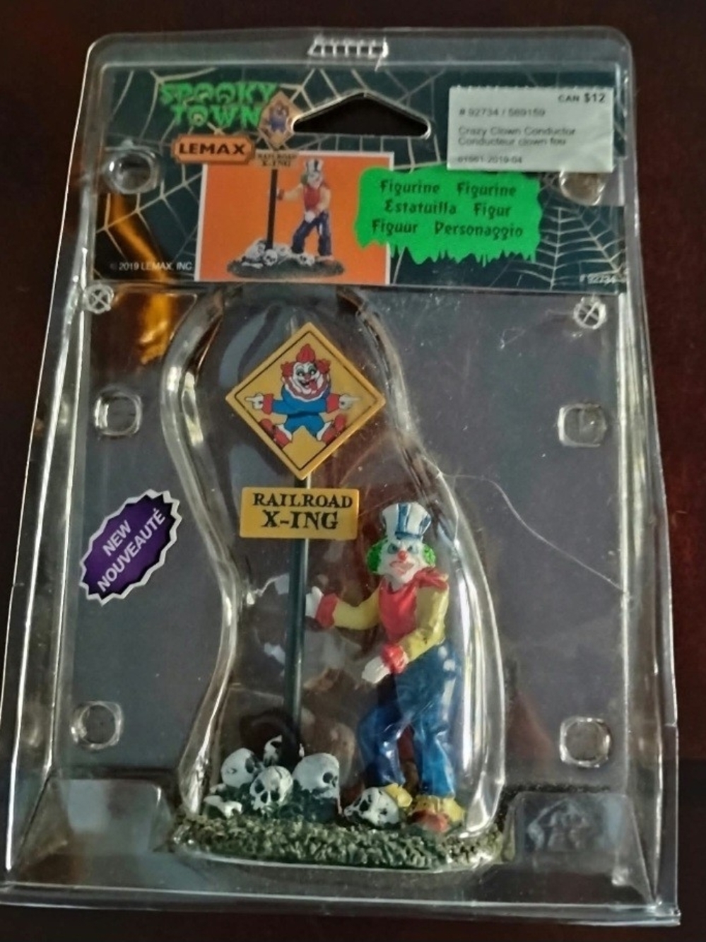 Lemax Spooky Town Crazy Clown Conductor # 92734 New In PACKAGE